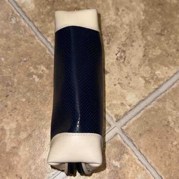 Guerlain Paris Cosmetic Make-up Skincare Bag Travel Pouch Navy Blue White Vinyl - Picture 8 of 14